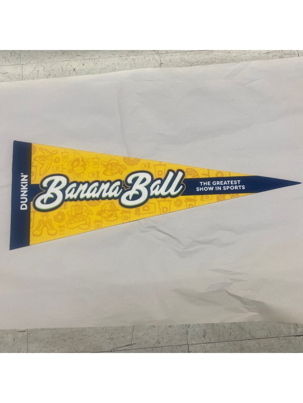 Dunkin x Banana Ball Savannah Bananas Felt Pennant 24” Promo Collectible